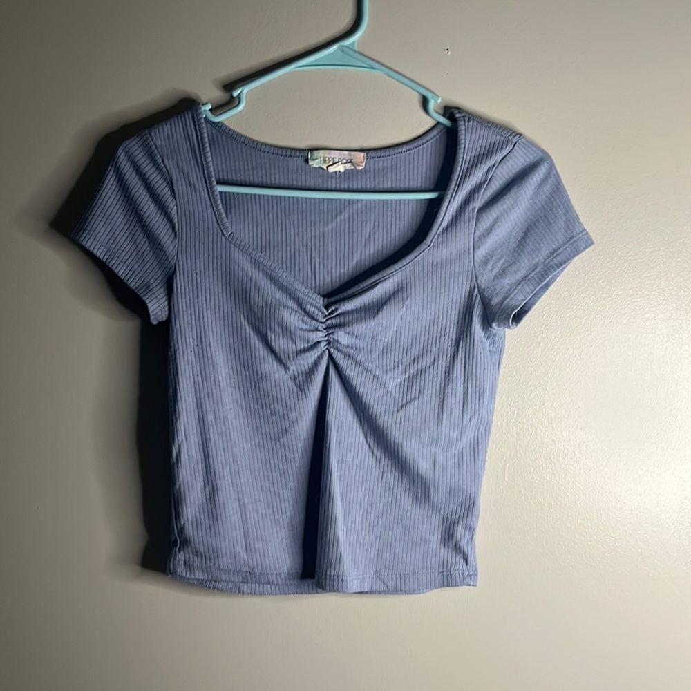 Blue Hippie Rose scrunch top